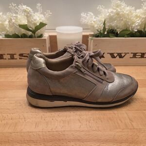Walking Cradles Bronze/Brown Leather Comfort Sneakers Womens Size 8.5